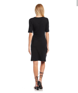 Karen Kane: Short Sleeve Tie-Front Dress in Black