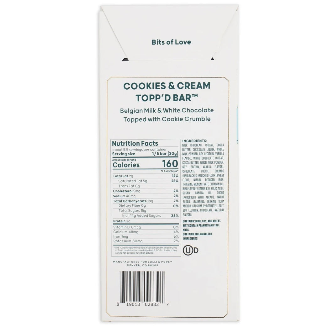 Lolli & Pops: Cookies & Cream Topp'd Bar